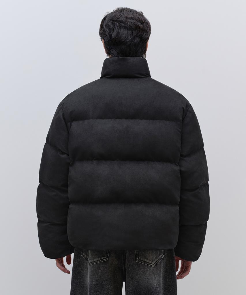 Musinsa Standard Daily Puffer Synthetic Suede Short Padded Jacket [Black]
