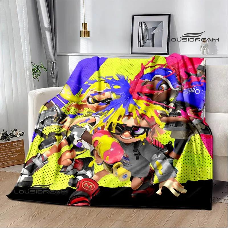 3D Cartoon game Splatoon printed blankets Picnic blanket Warm Flannel blankets Home bed linings blankets for beds Birthday Gift