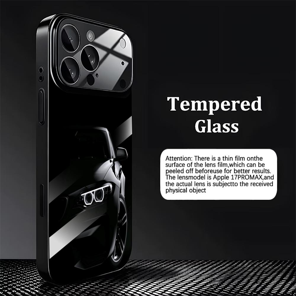 Edgy Sports Car Headlight Glass phone case mobile phones for iphone 17 pro max cover for iPhone 17 16 15 14 13 12 11pm Pro Plus