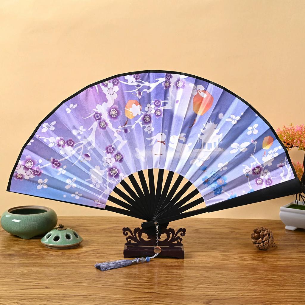 Folding Fan In Ancient Style for Boys, Dragon Design, Student Style, Bold Black Double-Sided Summer Plastic Fan, New Model