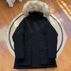 Hooded tooling down jacket women's medium and long pie overcome couple jacket thickened warm clothing winter large size goose