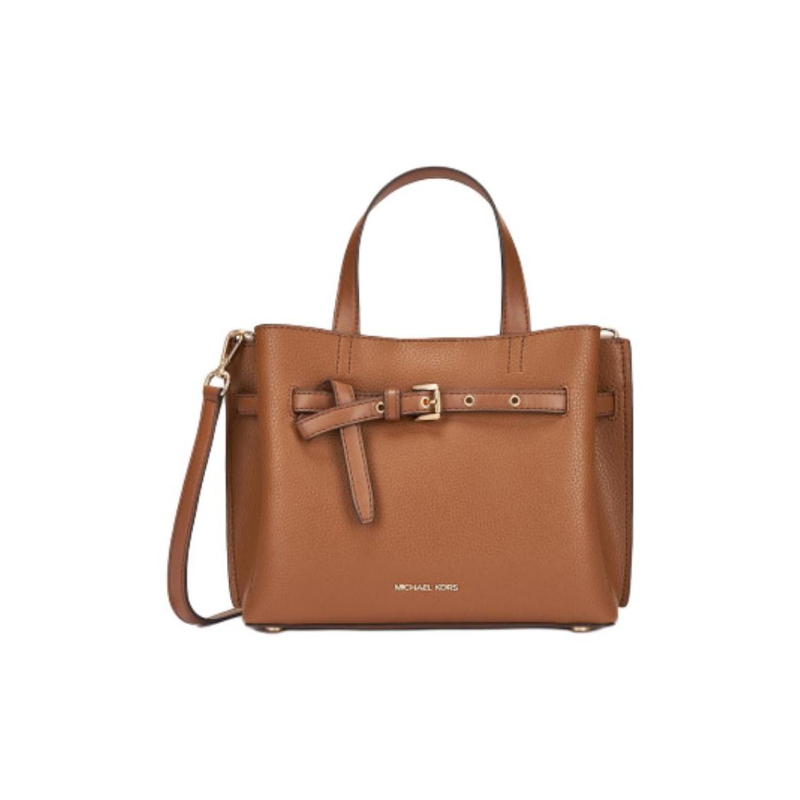 

Michael Kors Mk Emilia Metal Logo Leather Tote Bag Large Women handbags Brown 35F0GU5S5T-LUGGAGE Basic Set (Bag+Dust Bag)