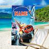 1 Stück Blaze und die Monster-Maschinen 3 Strandtuch mit individuellem Namen, Strand-/Schwimm-/Bade-/Picknick-/Camping-Handtuch, Geeignet für Strandurlaub am Meer