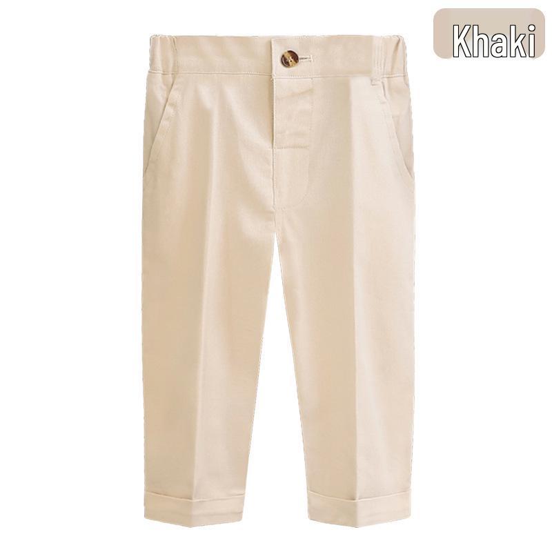 Pantaloni de costum uni pentru copii - Pantaloni lungi casual pentru băieți pentru uniforma de școală primară, costum de spectacol de primăvară/toamnă