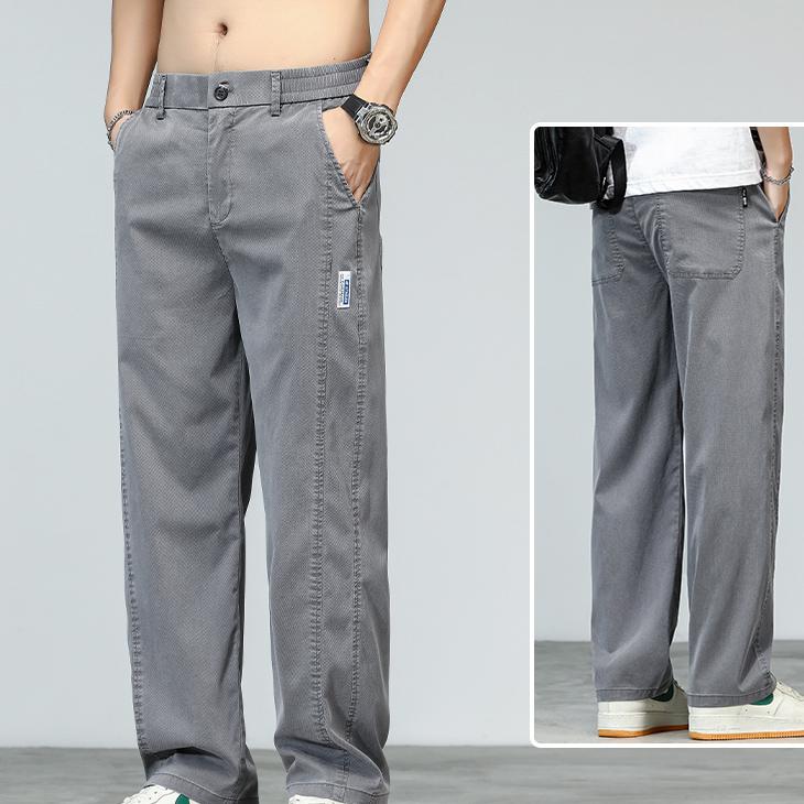 Summer Ultrathin Soft Lyocell Fabric Men's Jeans Loose Straight Denim Pants Design Casual Trousers Plus Size 5XL