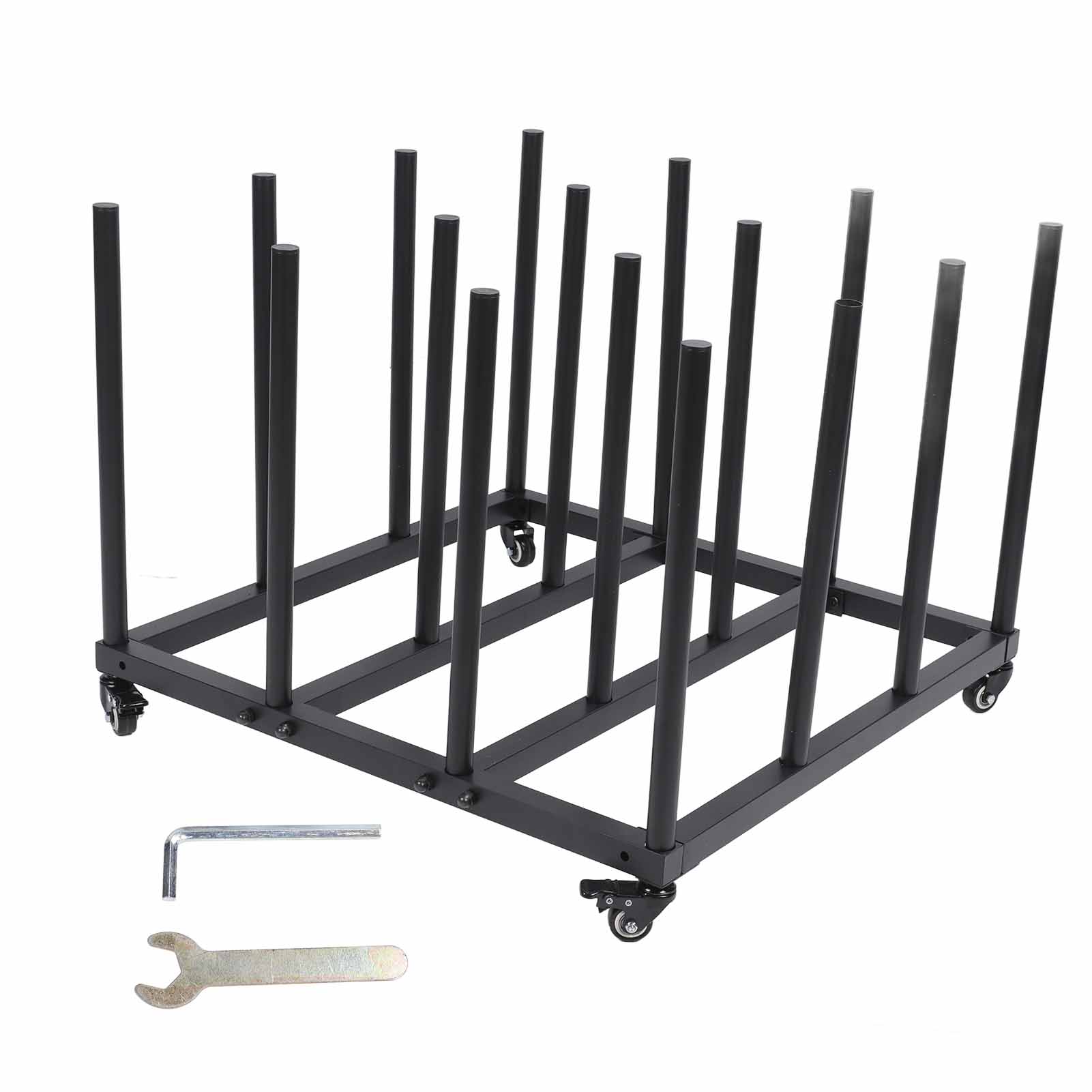 

Передвижная стойка для хранения рулонов Передвижная тележка для хранения Стальная труба Многоцелевая устойчивая стойка для хранения рулонов