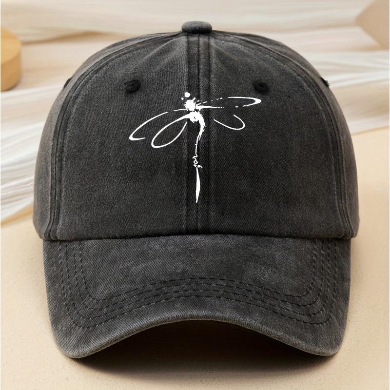 Dragonfly Print Baseball Cap Unisex Adjustable Polyester Casual Sun Protection Snapback Hat One Size