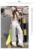Damen Jeans im amerikanischen Stil, Weiß, Schlank, Weiter Bein, Hohe Taille, Sommer, Bodenlang, Entspannte Passform