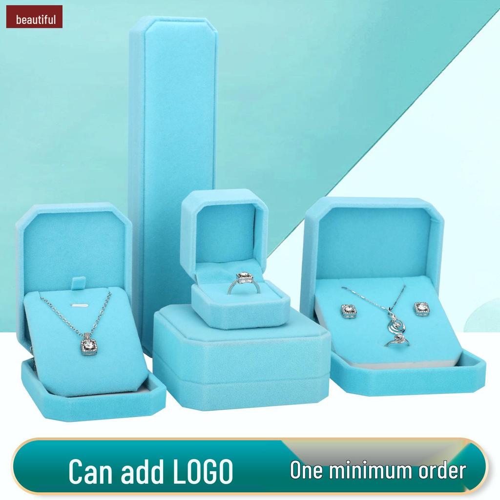 Green Velvet Octagonal Jewelry Storage Gift Box for Rings, Necklaces, Bracelets, and Pendants
