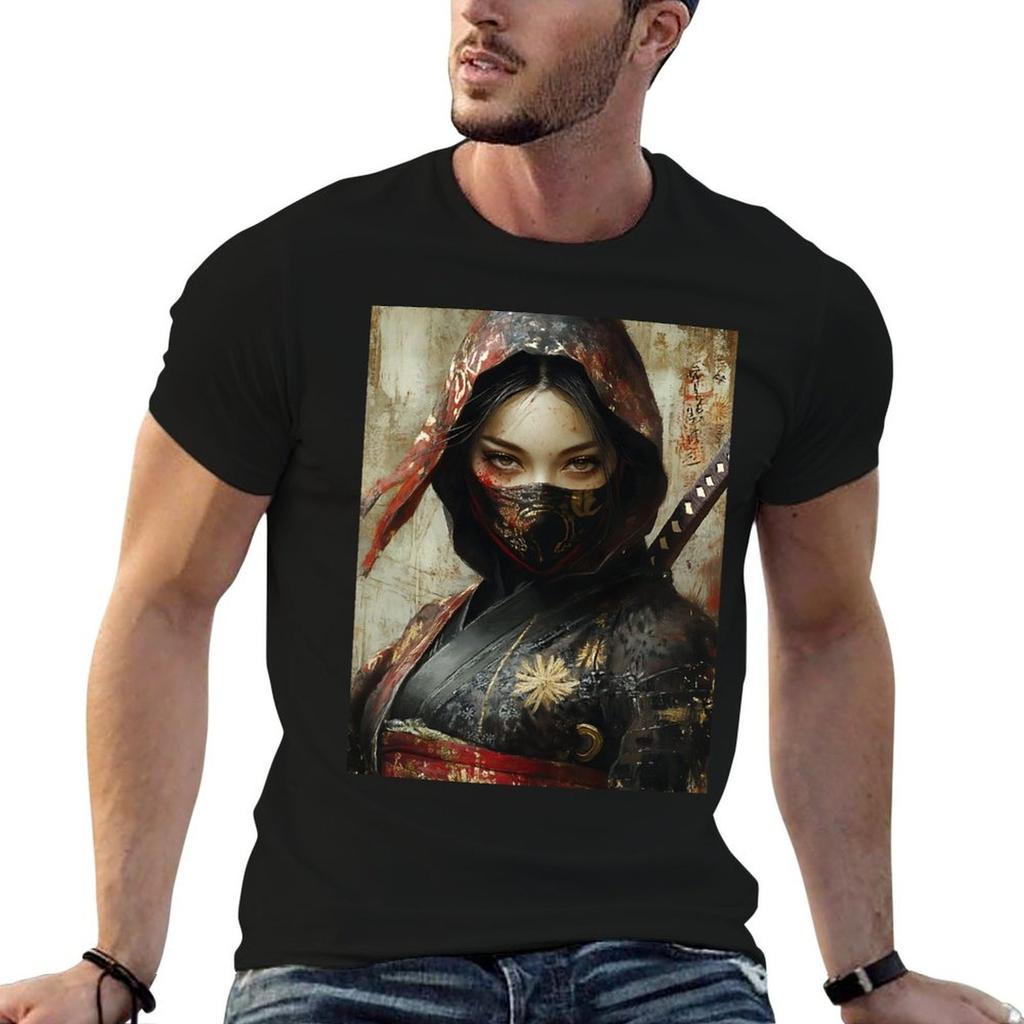 Japanese Ninja Art T-Shirt Daily Work Short Sleeve Top