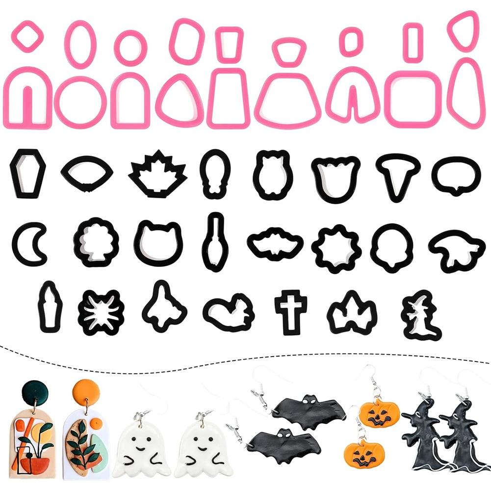 For Jewelry, , Cookie Cutter DIY Making- 41Pcs Halloween For Jewelry Earrings Cutters In Fall Pumpkin Polymer Clay