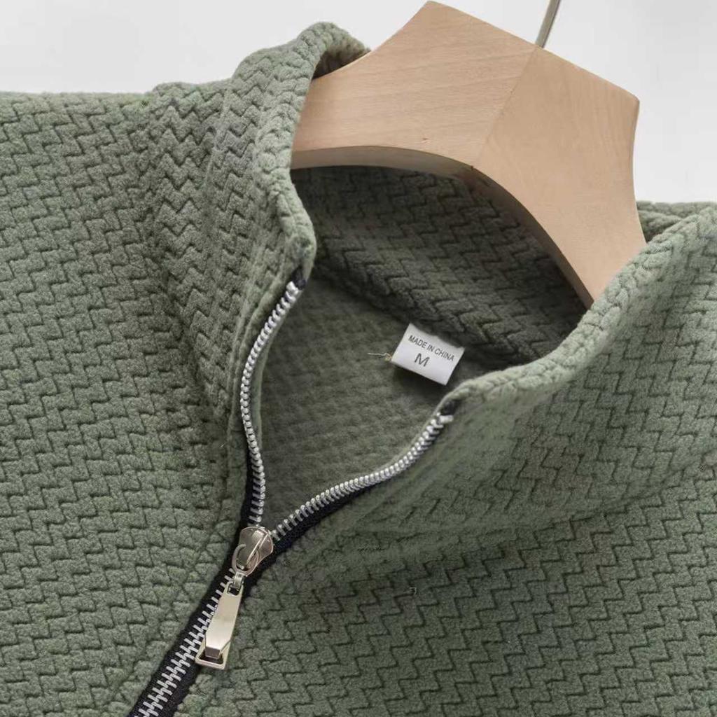 Men's Winter Fleece Tracksuit Sets Stand Collar Sweatshirt Cargo Sweatpants 2 Piece Jogging