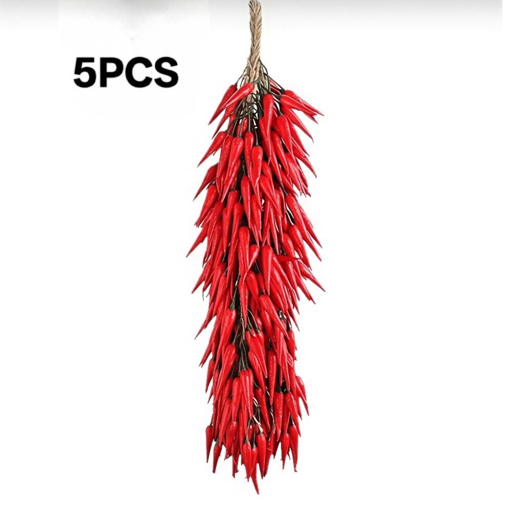 Artificial Vegetable Fake Chilli Pepper Garlic Bunch Hanging Ornaments For Home Kitchen Restaurant Decoration Photography Props
