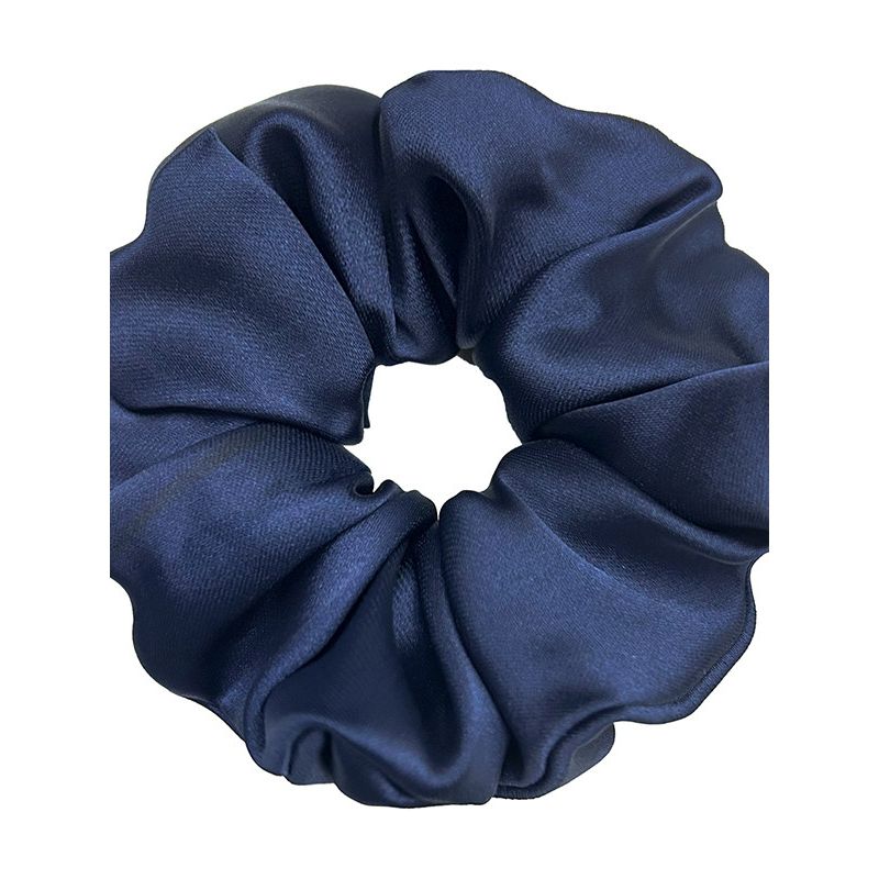 Nuovo Stile Europeo e Americano Semplice Blu Navy Scrunchie di Alta Gamma per Capelli Accessorio per Capelli Grande Fiore per la Testa Elegante Versatile Trendy