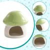 Ceramic Hamster House, Sturdy Guinea Pig Hideout, Mushroom Shaped Cave Habitat for Small Animals Dwarf Hamster Chipmunk