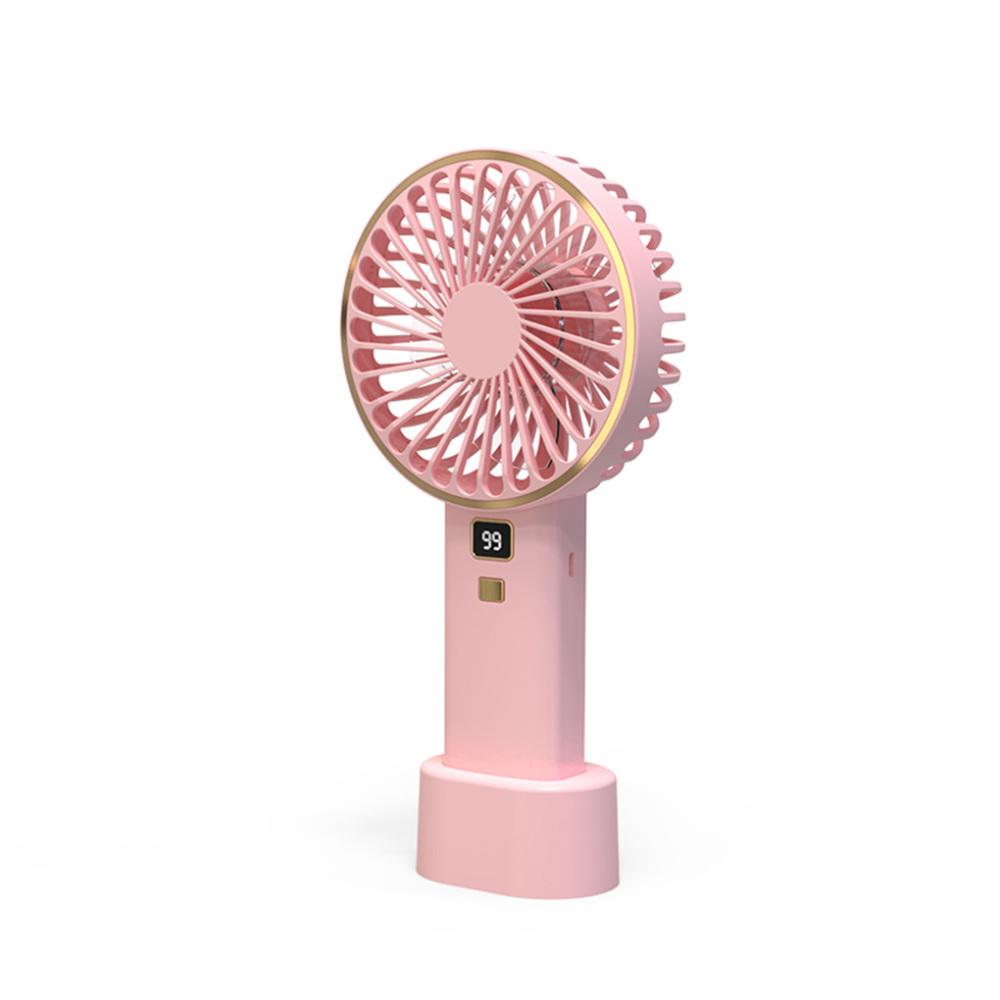 USB Mini Fan Şarj Edilebilir Taşınabilir El Fanı Dijital Ekran Tembel Geçici Seyahat Alışveriş Soğutma Ev Araba Hava Soğutucu