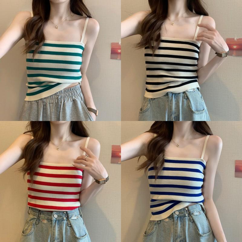2022 Summer Color Block Stripe Slimming Camisole - Soft, Versatile Vest with New Design