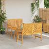 Garden Lounge Set 3 Pcs Brown Solid Acacia Wood