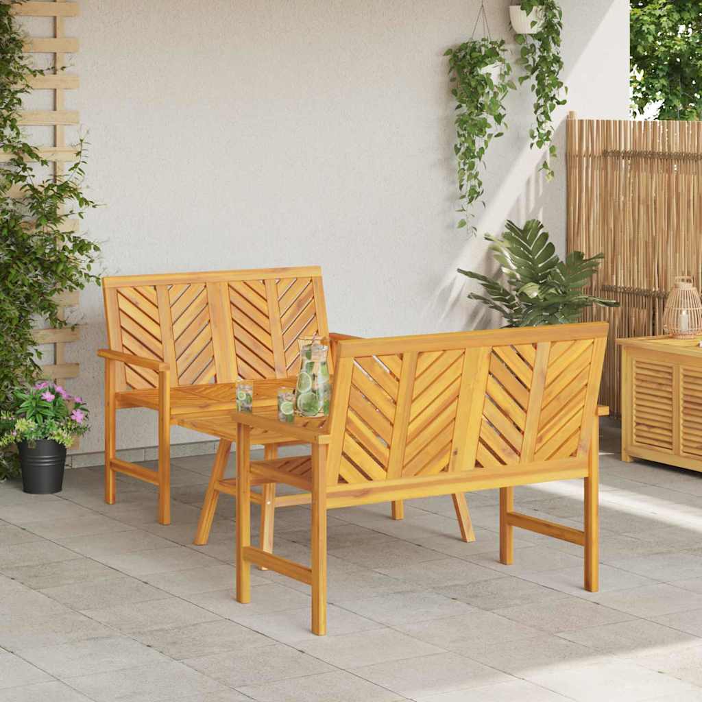Garden Lounge Set 3 Pcs Brown Solid Acacia Wood