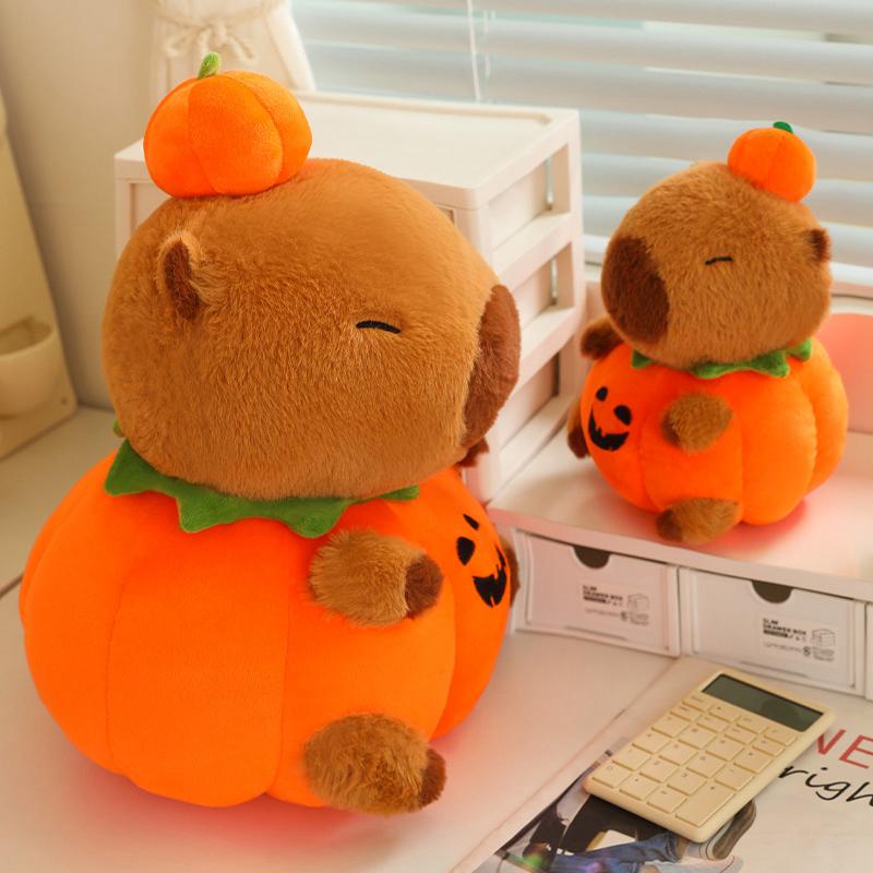 25-60cm New Cute Halloween Capybara Plush Doll Pillow Pumpkin Capybara Plush Toy Holiday Decoration Gift For Boys And Girls