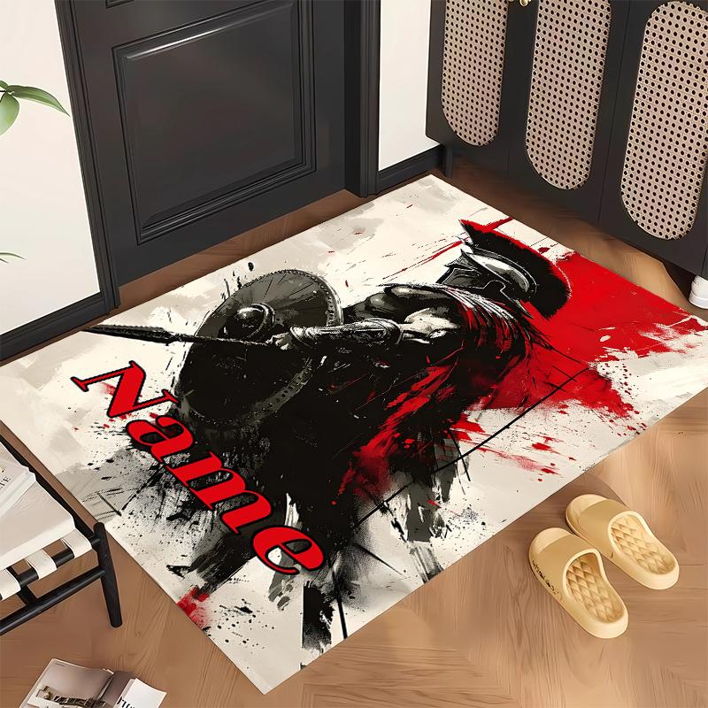 Spartan Warrior (1) Personalized Name Office Carpet Stylish Decor for Living Room Bedroom Kitchen