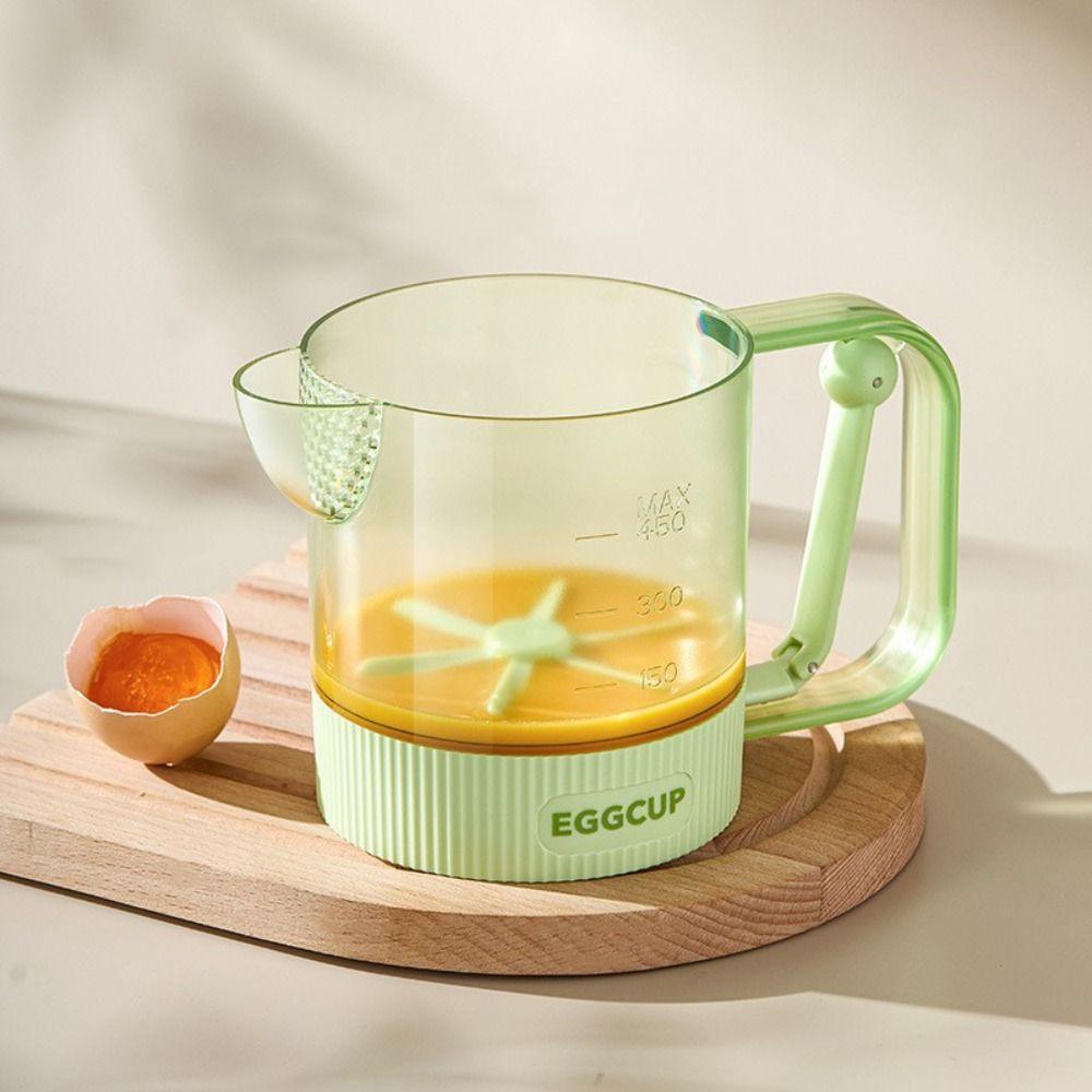 Clear Scale Egg Mixing Cup Semi-Automatic Kitchen Stirring Bottle Egg Beating Cup  Baking Tool