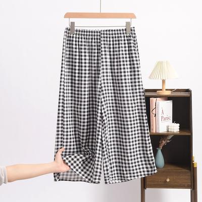 Pantaloni da spiaggia estivi da donna in rayon seta a sette ottavi larghi taglia grande vacanza al mare pantaloni casual larghi