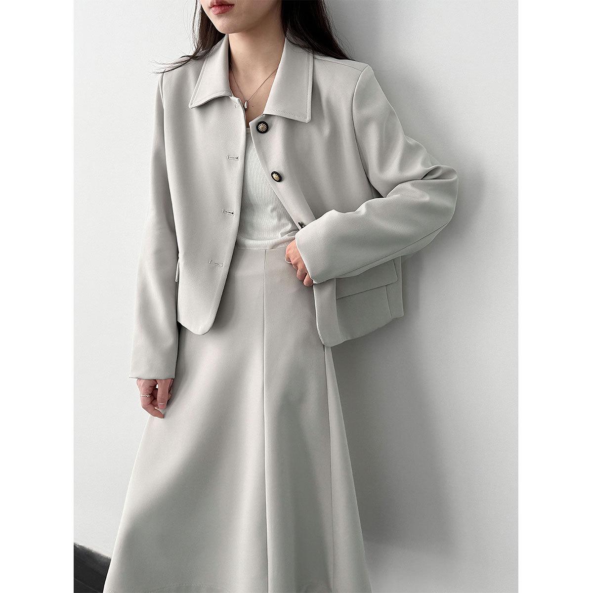 LUXI Korean Style Fragrance Jacket  Pleated Skirt Women s Spring Casual Suit 89027 Medium бобово-зеленый