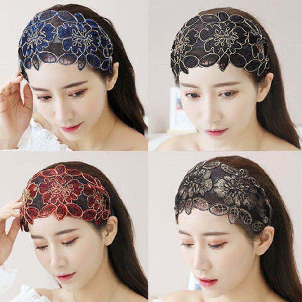 Adjustable Toothed Broadside Floral Printed Non-slip Head Hoop Hair Bands Headband Hair Accessories