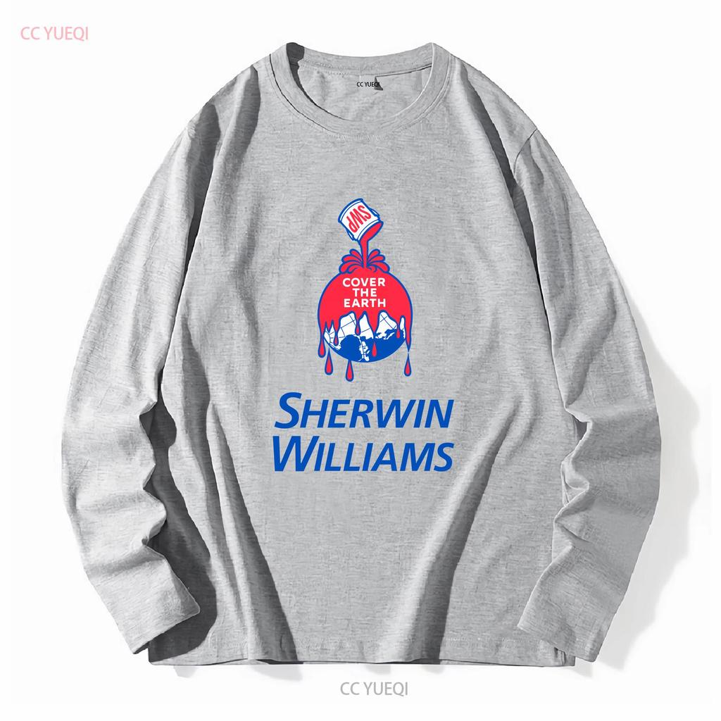 Sherwin Williams Logo Mens Black T shirt Size S 3XL long or short sleeves vintage Washed fashion Comfortable Stretched