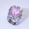 Zhenrong Hot-Selling Pink Crystal Tree Branch Ring - European & American Creative Exaggerated Design for Women