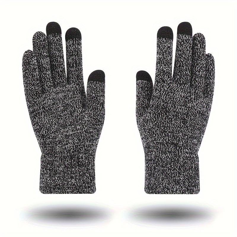 WTEMPO Men's Autumn Winter Full Finger Gloves Windproof Cold-proof Touch Screen Couple Gloves Outdoor Cycling Non-slip Warm Knitted Gloves