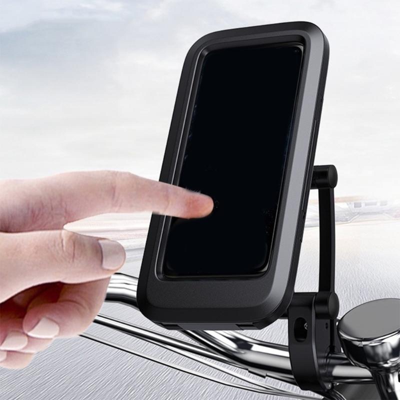 Universal Motorcycle Phone Holder Waterproof Not Vibration Handlebar Mobile Phone Mount Adjustable Height for Bicycles