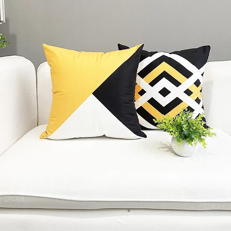 Office Living Room Home Pillowcase Colorful Striped Geometric Pattern Pillowcase Car Ornaments