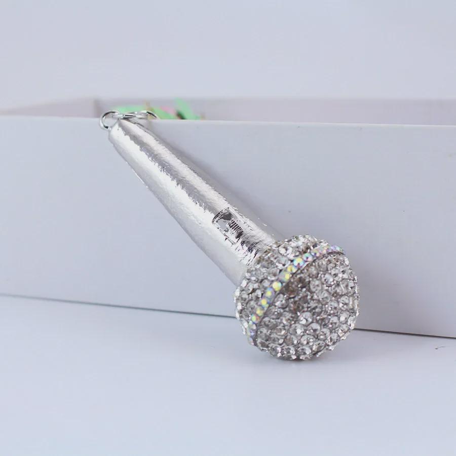 Rhinestone Microphone Keychain: Exquisite Fashion Gift for Friends