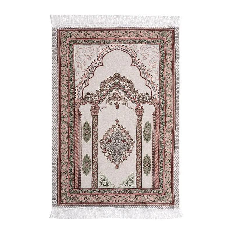 VIKAMA Islamic Prayer Mat, Muslim Prayer Rug With Qibla Compass, Machine Washable, Suitable For Prayer, Ramadan, And Home Use