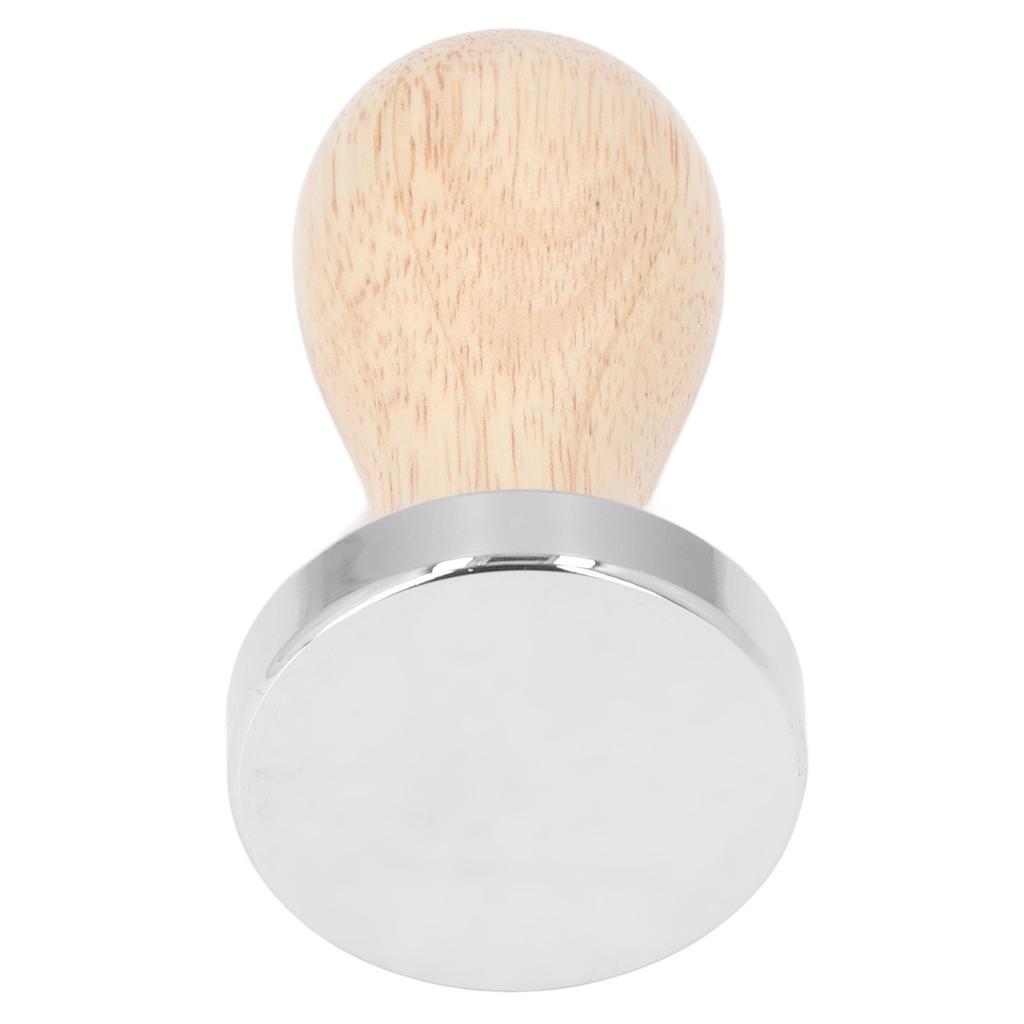 Coffee Tamper Detachable Food Grade Stainless Steel Flat Bottom Coffee Powder Press Hammer with Wooden Handle 49mm