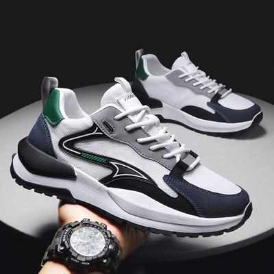 Modne casualowe sportowe buty męskie 2025 wiosna Koreańska wersja z siateczki fly-woven modne męskie buty do biegania na zewnątrz