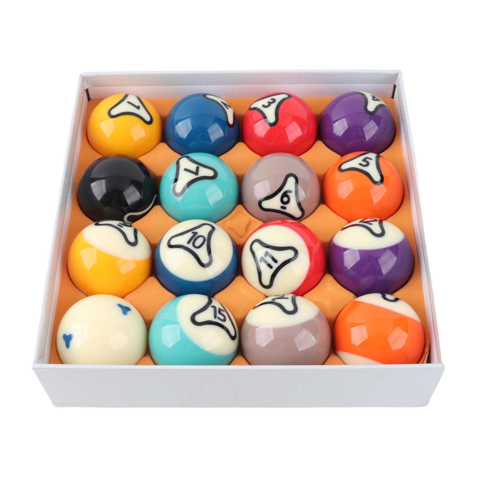 

16Pcs Billiard Balls Set US Style Pool Ball Resin 57.2mm Dia for Tournament Practice