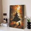 DIY Diamond Painting Kit Autumn Witch and Black Cat Pattern Full Drill Art Canvas Relaxing Creative Craft for Home Wall Decor Gift