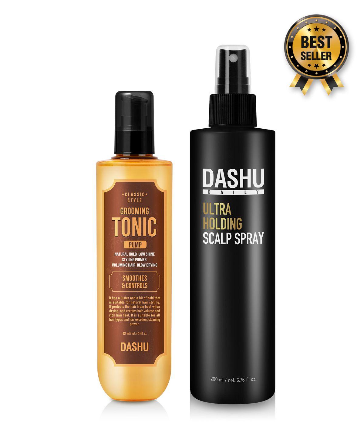 SET Classic Style Grooming Tonic Pump 200ml + Ultra Holding Scalp Spray 200ml