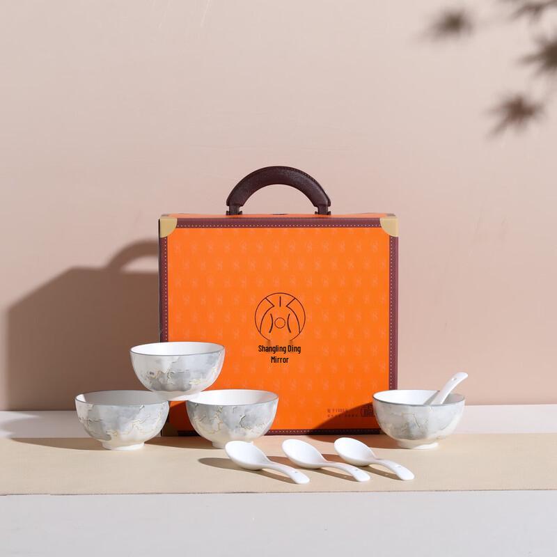 SAMLNG·DY Shimo Stream Marble Ceramic Dinnerware Gift Set
