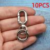 10Pcs 10 pcs Metal Snap Hooks Swivel Clasp Spring Snap Hooks Carabiner Key Ring Hook  Lanyard