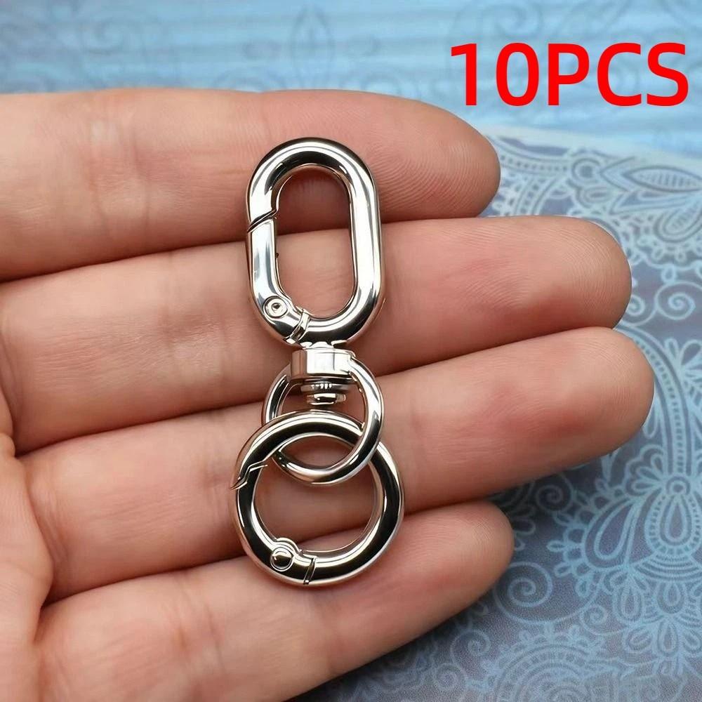 10Pcs 10 pcs Metal Snap Hooks Swivel Clasp Spring Snap Hooks Carabiner Key Ring Hook  Lanyard