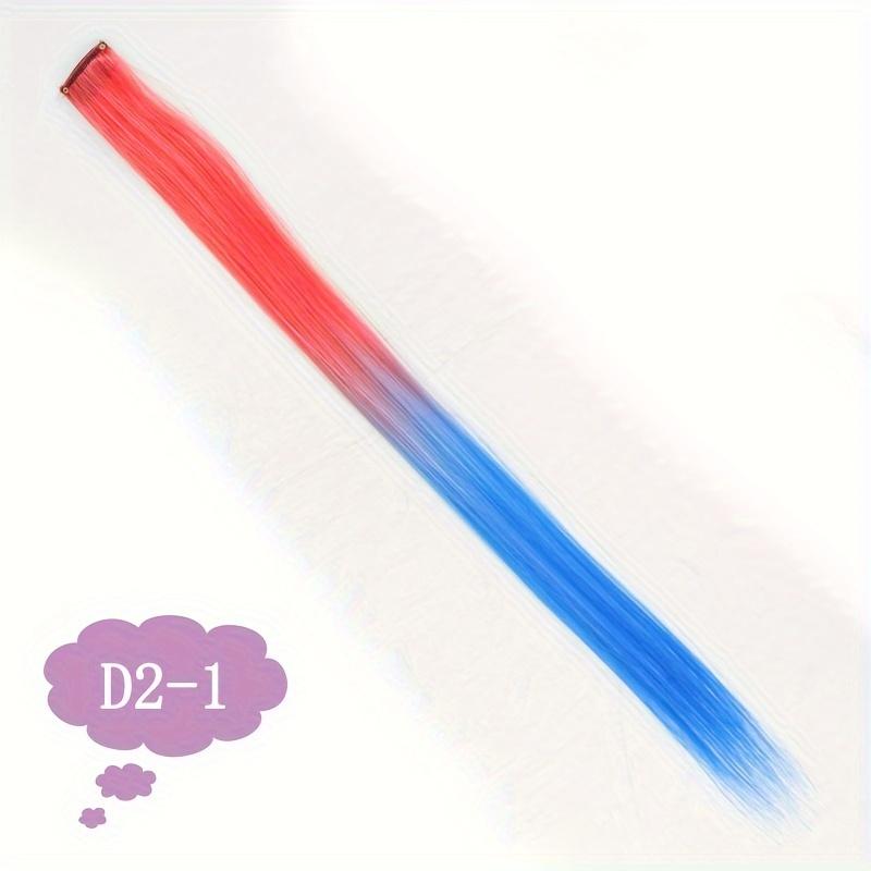 Synthetic Wig Extension 24inch Sparkle Shiny Tinsel Hair Gold Thread Colorful BB Clip Hair Extension