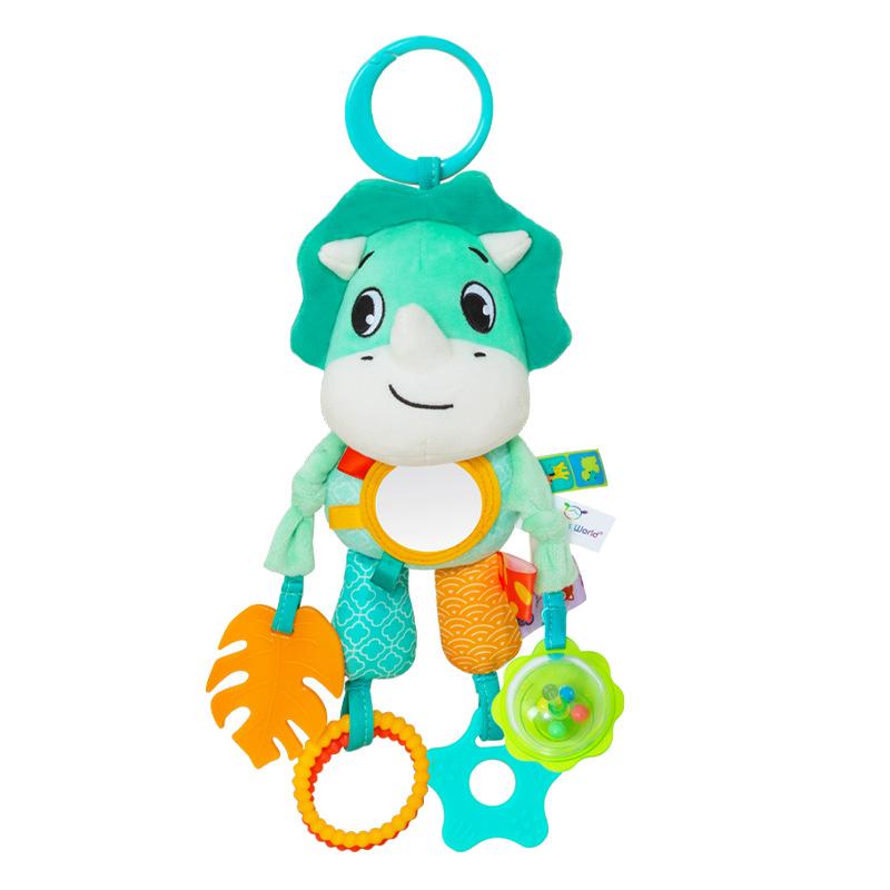 Baby Car Seat Toys Baby Hanging Toys Stroller Crib Gym or CarSeat with Teether Rattle & Tummy Time Mirror Sensory Toys Gifts