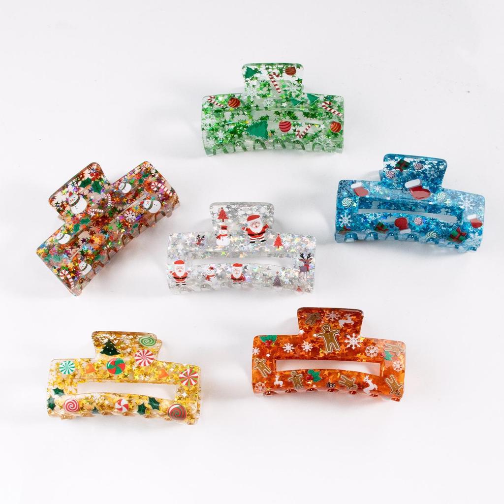 Bamboo Yao Five-Pointed Star Sequin Christmas Hair Clip