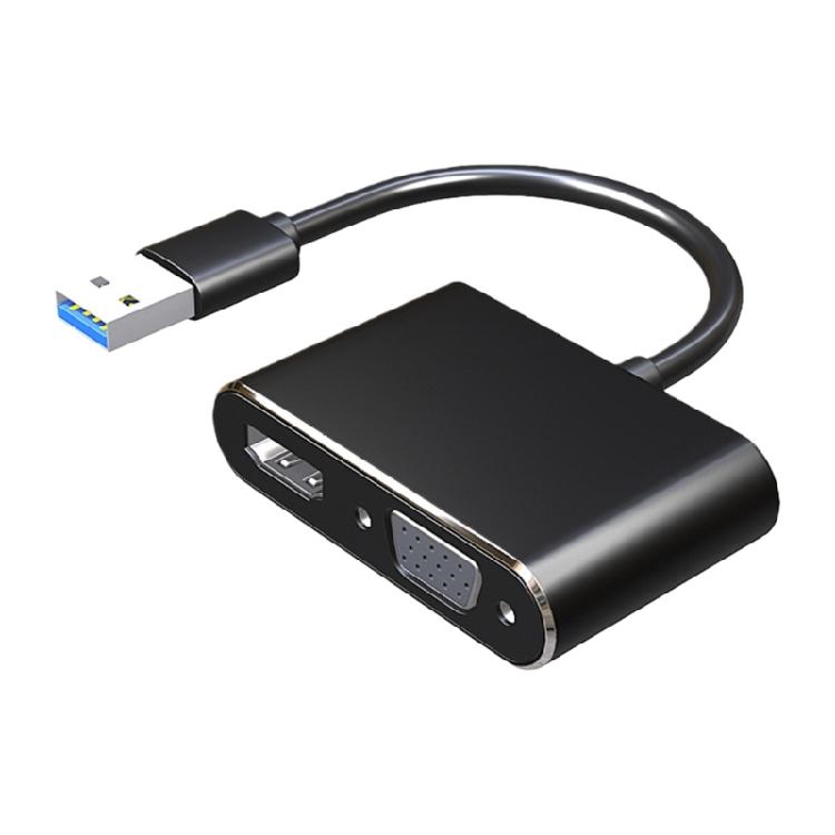 

FHD 1080p USB3.0 to HDTV and VGA Double Output Adapter Providing Fast 5Gbps Speed and Seamless Video Conversion