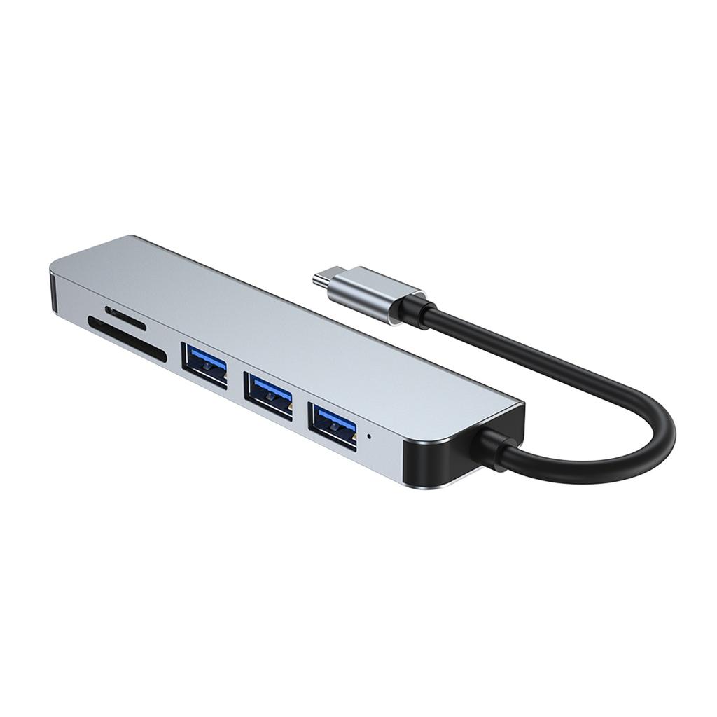 6 in 1 USB-C Typ C HD-Ausgang 4K USB 3.0 HD-Adapter HUB Multifunktions-Dock