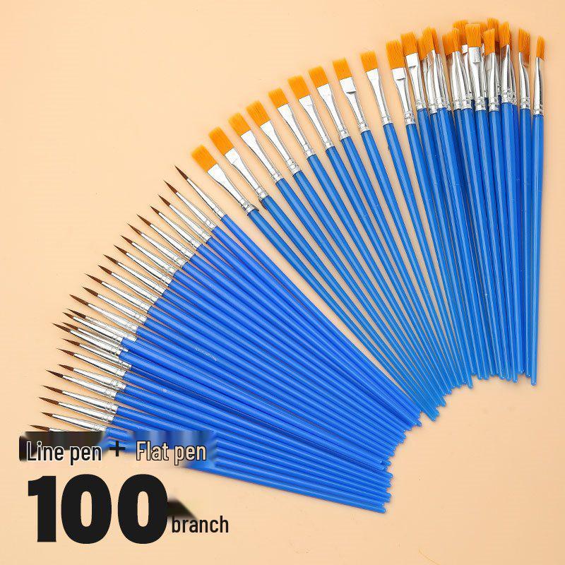 Wei Zhuang Kids' DIY Plaster Nylon Fine Liner Blue Brush for Oil Painting & Graffiti.
